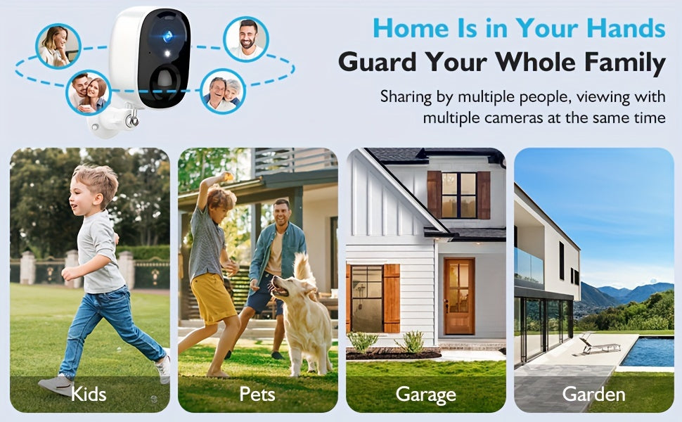 Solar Powered Outdoor Security Camera 2K 3MP – Wireless WiFi CCTV with AI Motion Detection, Color Night Vision, Spotlight, 2-Way Audio, IP66 Waterproof, No Monthly Fee, Cloud & SD Storage, Battery Powered