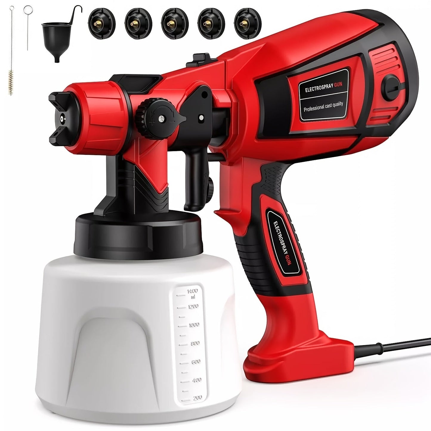HVLP Electric Paint Sprayer Gun – Airless Spray Gun with 3 Patterns, 27oz Container, Easy Clean for House, Furniture, Cabinets, Fence, Walls, Cars & DIY Projects