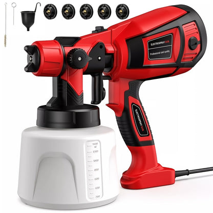 HVLP Electric Paint Sprayer Gun – Airless Spray Gun with 3 Patterns, 27oz Container, Easy Clean for House, Furniture, Cabinets, Fence, Walls, Cars & DIY Projects