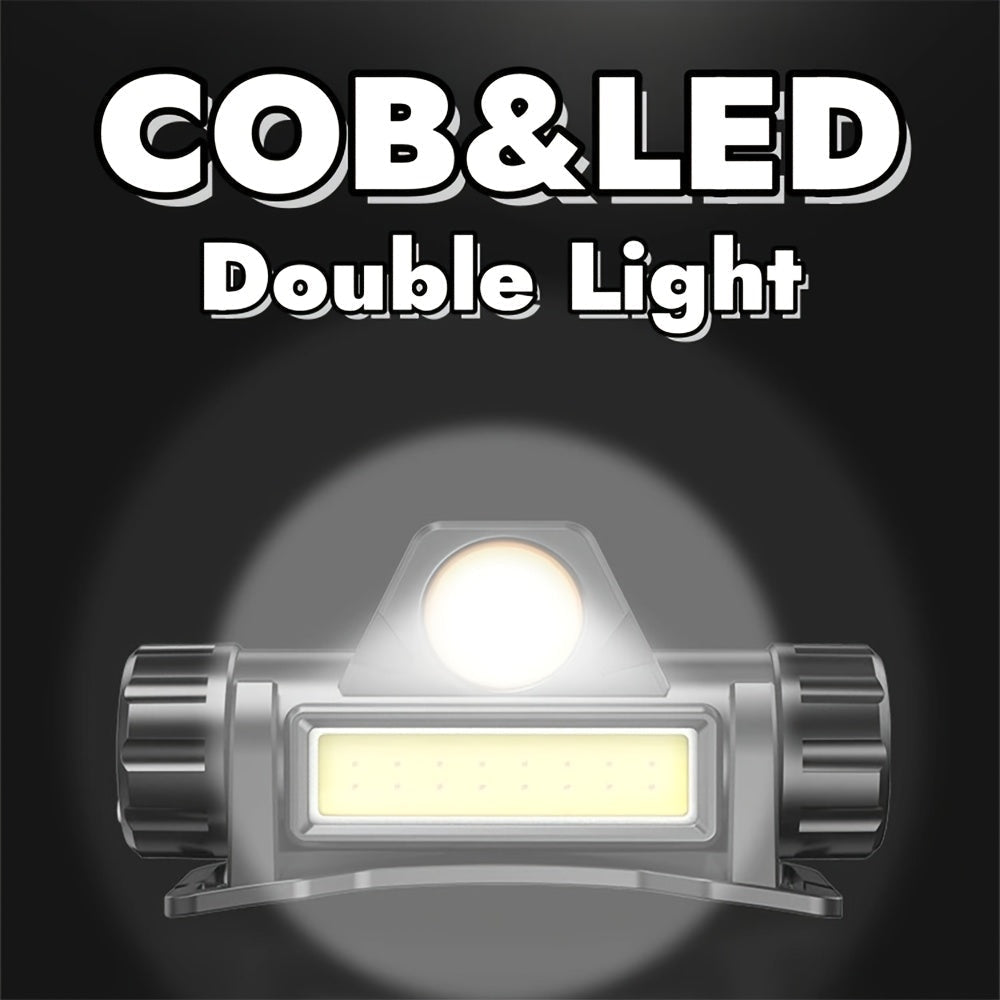 Rechargeable COB LED Headlamp 4-Pack – Super Bright USB Rechargeable Headlight with Magnetic Base, Long Range & COB Modes, Adjustable Hard Hat Clip, 500mAh Battery for Camping, Hiking, Fishing & Work