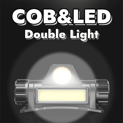 Rechargeable COB LED Headlamp 4-Pack – Super Bright USB Rechargeable Headlight with Magnetic Base, Long Range & COB Modes, Adjustable Hard Hat Clip, 500mAh Battery for Camping, Hiking, Fishing & Work