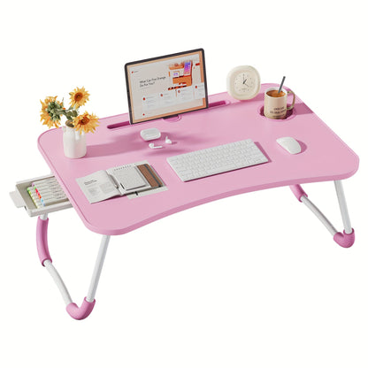 Lap Desk Bed Tray for Laptop & Eating – Large Breakfast Tray with Cup Holder & Drawer for Sofa Couch Floor Sitting, Study Reading Writing Portable Lap Table