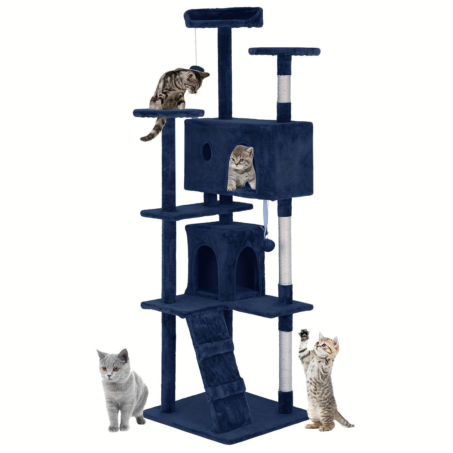 Multi-Level Cat Tree Tower with Scratching Post – Indoor Kitten Activity Center Playhouse, Easy to Assemble, Available in 22"/54"/60"/70" Heights & 7 Colors, Perfect Cat Gift