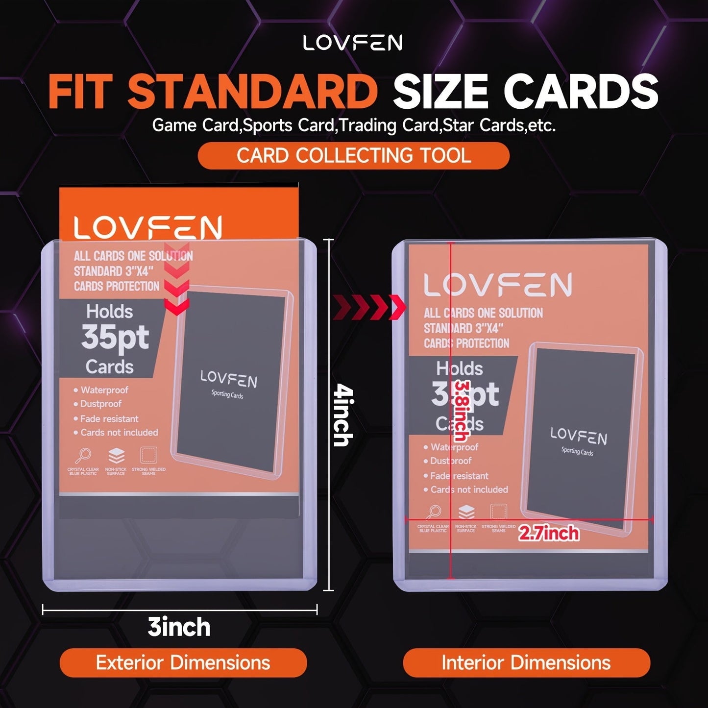 3x4 Top Load Card Holders & Sleeves for Baseball & Trading Cards – Hard Plastic Regular Top Loaders, 100 to 2000 Count Sets for Sports Football Pokemon Cards, Card Collector Supplies