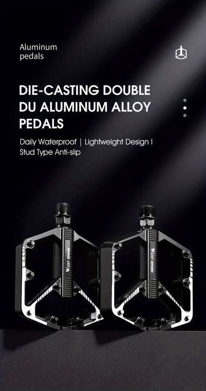 Aluminum Alloy Bike Pedals 3 Bearings Non-Slip Lightweight Bicycle Pedals with Hexagonal Sleeve for Mountain Bikes & Road Bikes – Easy Install, Durable Multi-Color Cycling Accessories, 1 Pair