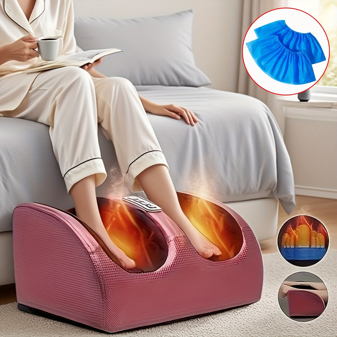 Electric Foot Massager with Heat – Deep Kneading & Compression for Legs, Feet & Arms, Home & Office Use, Multiple Models with Foot Covers