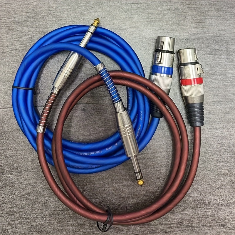 2-Pack 6.5mm TRS to XLR Female Balanced Audio Cable – Tinned Copper Core Mic Cord for Microphone Mixers, Recording Studios & Stage Lighting, Available in 3FT, 39-Inch & 78-Inch Lengths