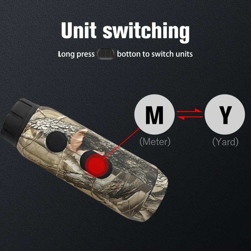 Laser Rangefinder 1200 Yards – 6X Magnification, Rechargeable, Slope Compensation, Flagpole Lock, Speed & Altitude Measurement, Golf & Hunting Camo Design