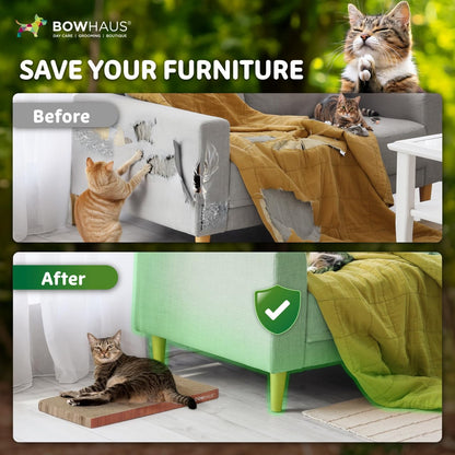 CAPHAUS Reversible Cat Scratcher Lounger – Large 5-Layer High-Density Cardboard Scratching Pad & Board, 16.9 x 8.5 Inch, Protects Furniture, Fits Multi-Cat Households & Large Paw Breeds