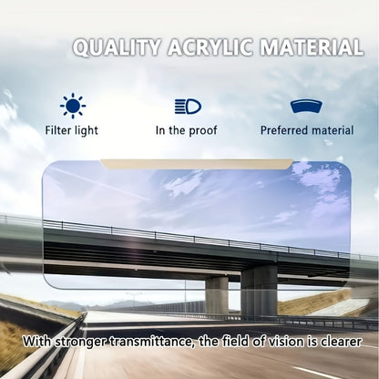 Car Sun Visor Extender UV400 Polarized Anti-Glare Shield Adjustable Clip-On Sun Blocker Universal Fit for Safe Comfortable Driving Day and Night