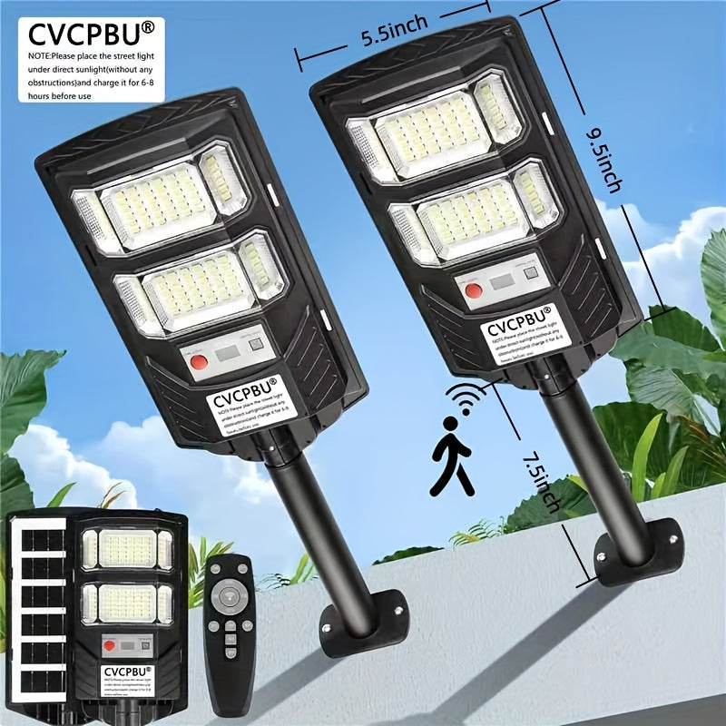 Solar Street Lights 400 LED 6500K Waterproof | Motion Sensor, Remote Control, Dusk to Dawn Outdoor Solar Flood Light for Parking Lot, Yard, Driveway, Commercial Area – 2 Pack & 4 Pack