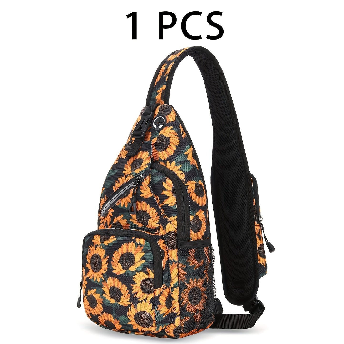 Large Capacity Crossbody Shoulder Bag for Men & Women – Multi-Purpose Embroidered Sports Style Travel Bag with Secure Zipper, Hands-Free Daily Commute & Outdoor Use, Multiple Colors