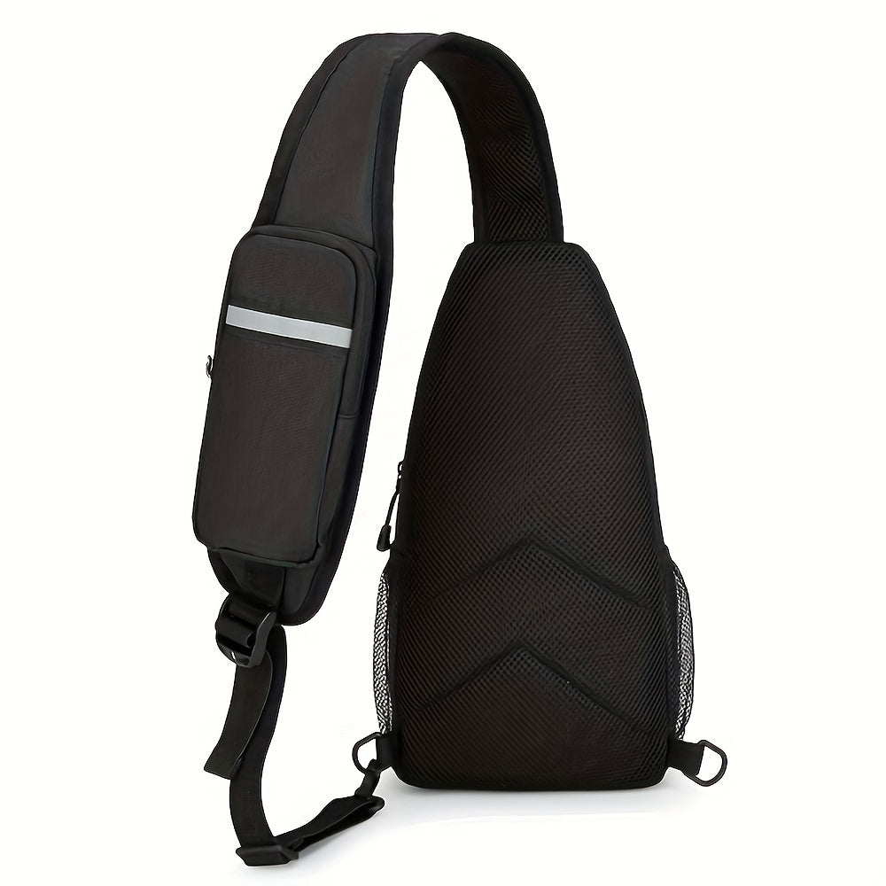 Large Capacity Crossbody Shoulder Bag for Men & Women – Multi-Purpose Embroidered Sports Style Travel Bag with Secure Zipper, Hands-Free Daily Commute & Outdoor Use, Multiple Colors