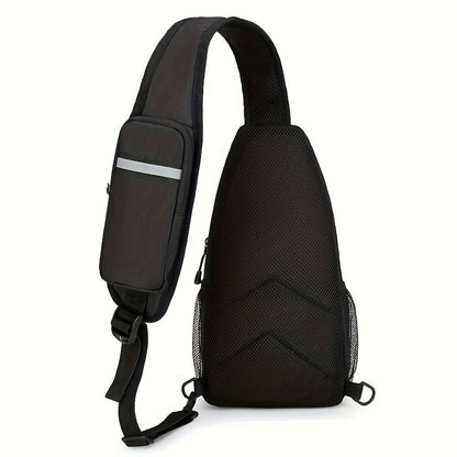 Large Capacity Crossbody Shoulder Bag for Men & Women – Multi-Purpose Embroidered Sports Style Travel Bag with Secure Zipper, Hands-Free Daily Commute & Outdoor Use, Multiple Colors