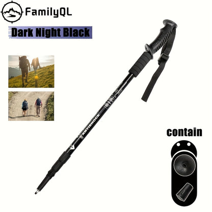 Foldable Aluminum Alloy Hiking Stick Adjustable Trekking Pole with Quick-Lock for Men & Women – Lightweight, Collapsible Walking Stick for Hiking, Backpacking & Trail Walking Outdoor Accessories
