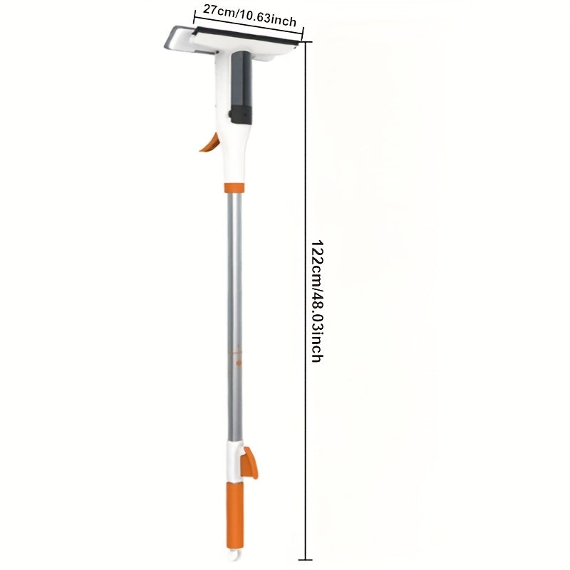 3-in-1 Glass Cleaning Kit with Durable Metal Pole Squeegee and Scraper for High Windows Shower Doors Car Windshields – Streak-Free Home Cleaning Tool