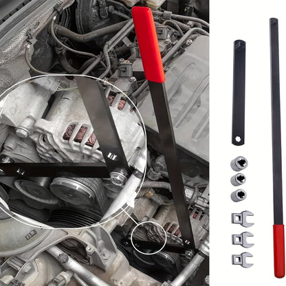 Serpentine Belt Tool Set 8/16 Piece - Universal 3/8 and 1/2 Drive Belt Tensioner Wrench, Idler Pulley Adjuster, Chrome Vanadium Steel, Professional Automotive Belt Removal and Installation Kit for Car Engine Repair