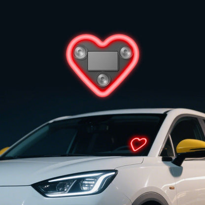 Car Interior LED Mood Lights – Heart & Flower Shaped Neon Ambient Light, USB Powered, Cute Car Window Decoration for Women Girls, Valentine's Day Car Accessories | Velora