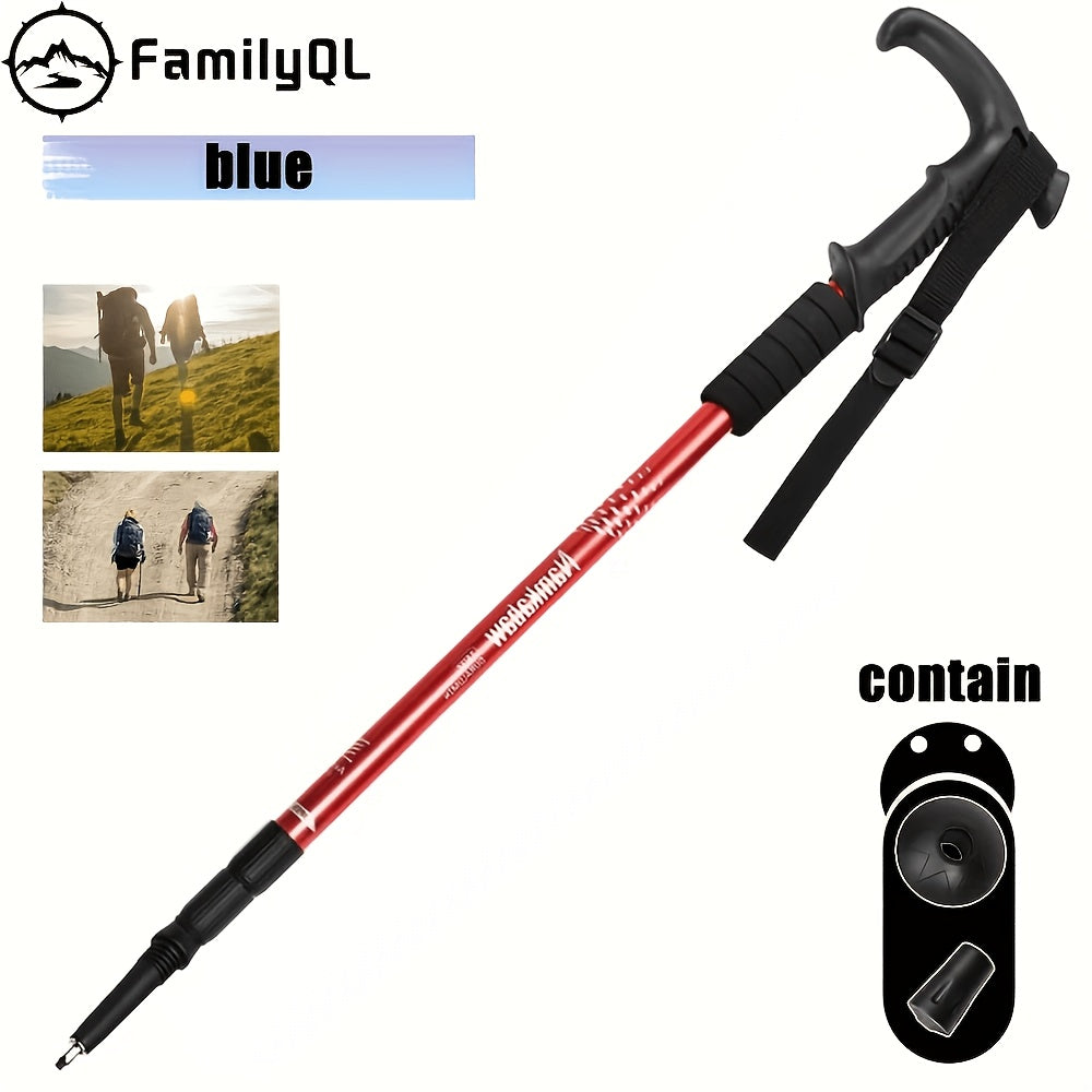 Foldable Aluminum Alloy Hiking Stick Adjustable Trekking Pole with Quick-Lock for Men & Women – Lightweight, Collapsible Walking Stick for Hiking, Backpacking & Trail Walking Outdoor Accessories