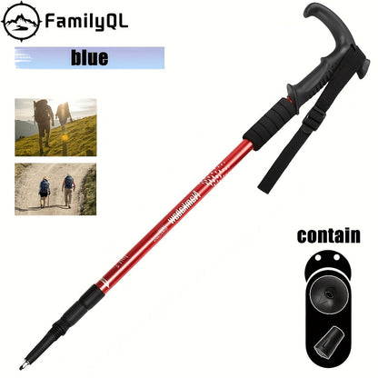 Foldable Aluminum Alloy Hiking Stick Adjustable Trekking Pole with Quick-Lock for Men & Women – Lightweight, Collapsible Walking Stick for Hiking, Backpacking & Trail Walking Outdoor Accessories