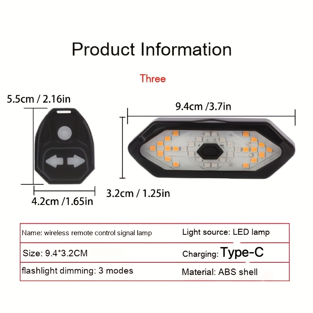 Bike Tail Light with Left & Right Turn Signals – 650mAh Ultra-Bright Safety Warning Light, Remote Control, Alert Speaker, Red/Yellow LED, Compact Design for Night Riding, Cycling Gift