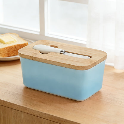 Luxury Large Ceramic Butter Dish with Lid & Butter Knife – Airtight Countertop Butter Keeper, Easy-Clean Design, Elegant Kitchen Accessory & Perfect Housewarming Gift for Butter Lovers