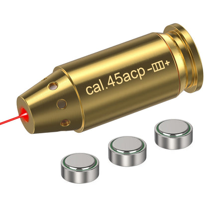Laser Bore Sight Multi-Caliber Kit for 9mm 45ACP 223REM 308WIN 380ACP 38SPL 12GA – High-Precision Red Laser Boresighter for Rifles & Pistols, Easy Install, Includes 2 Battery Sets