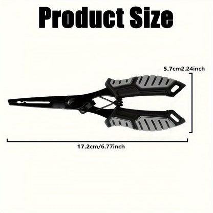 Fishing Pliers & Fish Gripper Combo Set 2PCS Stainless Steel with TPR Comfort Grip, Spring-Loaded Lock, Hook Remover Line Cutter Lanyard - Essential Freshwater Saltwater Fishing Tool Gift for Fishermen