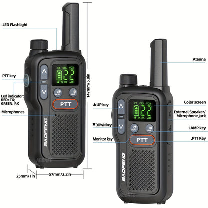 Baofeng BF-T18 Walkie Talkies Long Range for Adults – FRS Two-Way Radio with NOAA Weather Alert, VOX Hands-Free, 1500mAh USB-C Rechargeable, LED Flashlight for Hiking, Camping & Outdoor Adventures