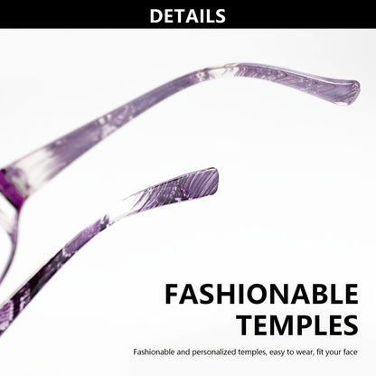 3-Pack Women's Reading Glasses Ultra-Light Flower Skeleton Frame Ladies Presbyopia Readers Stylish Combo Set Strengths +1.00 to +4.00 Super Value Multi-Pair Gift for Women