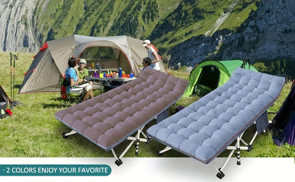 XXL 32-Inch Wide Camping Cot with Mattress – 1200D Oxford Heavy-Duty Folding Sleeping Cot with Carry Bag for Adults, Extra Wide Portable Outdoor Bed for Camping Hiking Travel & Guest Use