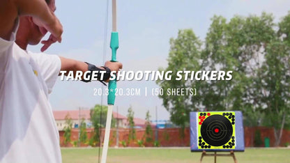 Shooting Target Stickers 50 Pack 8 Inch Self-Adhesive High Visibility Paper Targets for Pistol Rifle Airsoft Dart Gun Shooting Practice Range Training Tactical Gear Hunting Indoor Outdoor