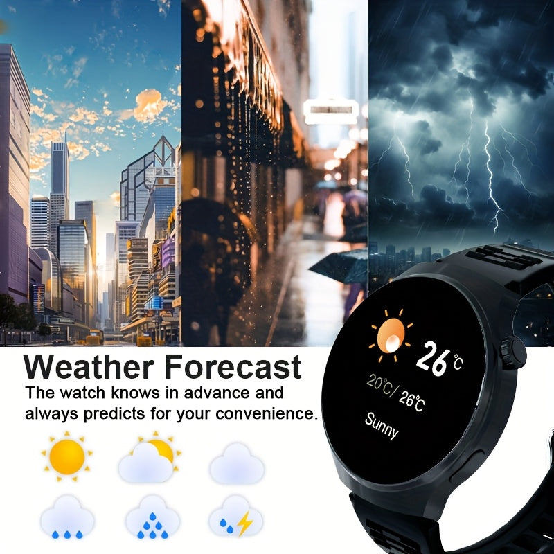Round Smartwatch 2.01 Inch Extra Large Screen Wireless Calling 100+ Sports Modes Sleep Monitor Games Weather Calculator Pedometer Fitness Tracker Watch for Men Women iPhone Android
