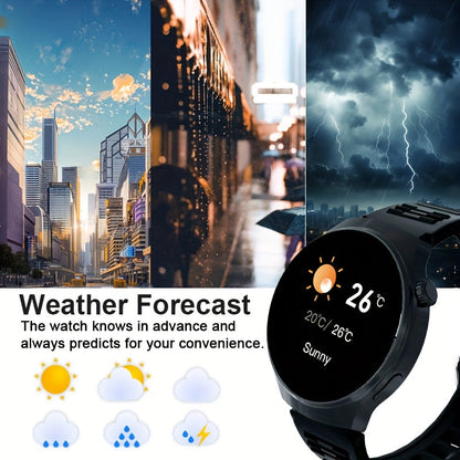 Round Smartwatch 2.01 Inch Extra Large Screen Wireless Calling 100+ Sports Modes Sleep Monitor Games Weather Calculator Pedometer Fitness Tracker Watch for Men Women iPhone Android
