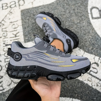 Steel Toe Work Shoes for Men Slip Resistant Safety Boots Breathable Composite Toe Sneakers Abrasion Resistant Construction Work Boots Black Dark Gray US 6-11