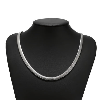 925 Sterling Silver Flat Snake Chain Necklace – Sleek Minimalist Unisex Jewelry, 20 Inch Smooth Serpentine Chain, Perfect Gift for Weddings, Parties, Christmas & Holidays