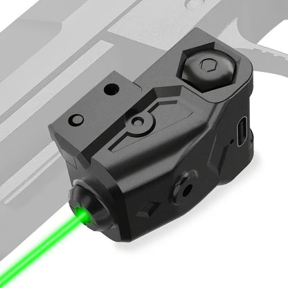 USB-C Rechargeable Laser Sight for Picatinny Rail – Green & Red Laser Dot Sight with Tactical Flashlight Combo, Vibration-Resistant, Quick Adjust, for Handguns Rifles Hunting Competition