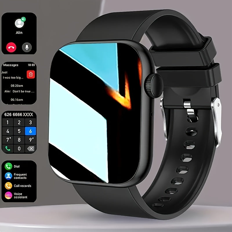 Smartwatch 2.01 Inch Touchscreen with HD Bluetooth Calling, Dual Strap, 100+ Sport Modes, Step & Calorie Tracker, Music & Notifications, Compatible with Android & iPhone - Unisex Fitness Smart Watch