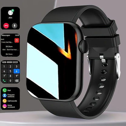 Smartwatch 2.01 Inch Touchscreen with HD Bluetooth Calling, Dual Strap, 100+ Sport Modes, Step & Calorie Tracker, Music & Notifications, Compatible with Android & iPhone - Unisex Fitness Smart Watch