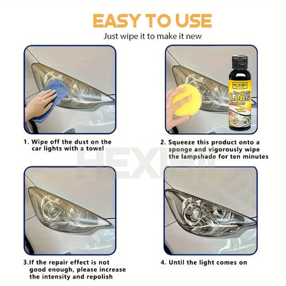 Car Headlight Restoration Fluid 100ml – Crystal Plating Coating Agent for Oxidation, Yellowing, Scratches & Blurring – Headlight Refurbishment & Enhancement Solution – Velora