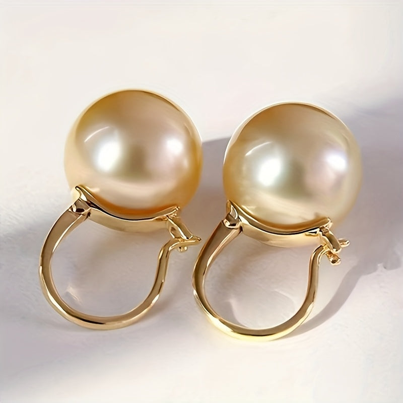 S925 Sterling Silver Pearl Drop Earrings for Women – Retro Elegant Round Design, Hypoallergenic, Lightweight, Perfect for Daily Wear, Parties & Gift Giving