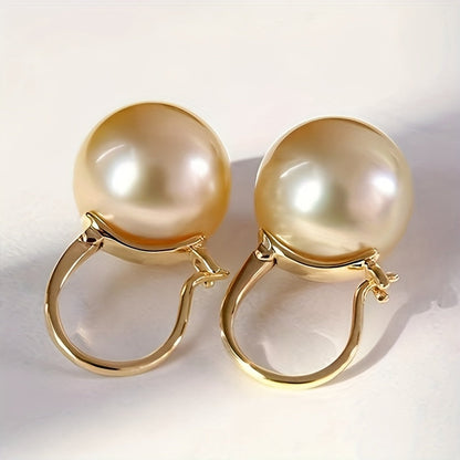 S925 Sterling Silver Pearl Drop Earrings for Women – Retro Elegant Round Design, Hypoallergenic, Lightweight, Perfect for Daily Wear, Parties & Gift Giving