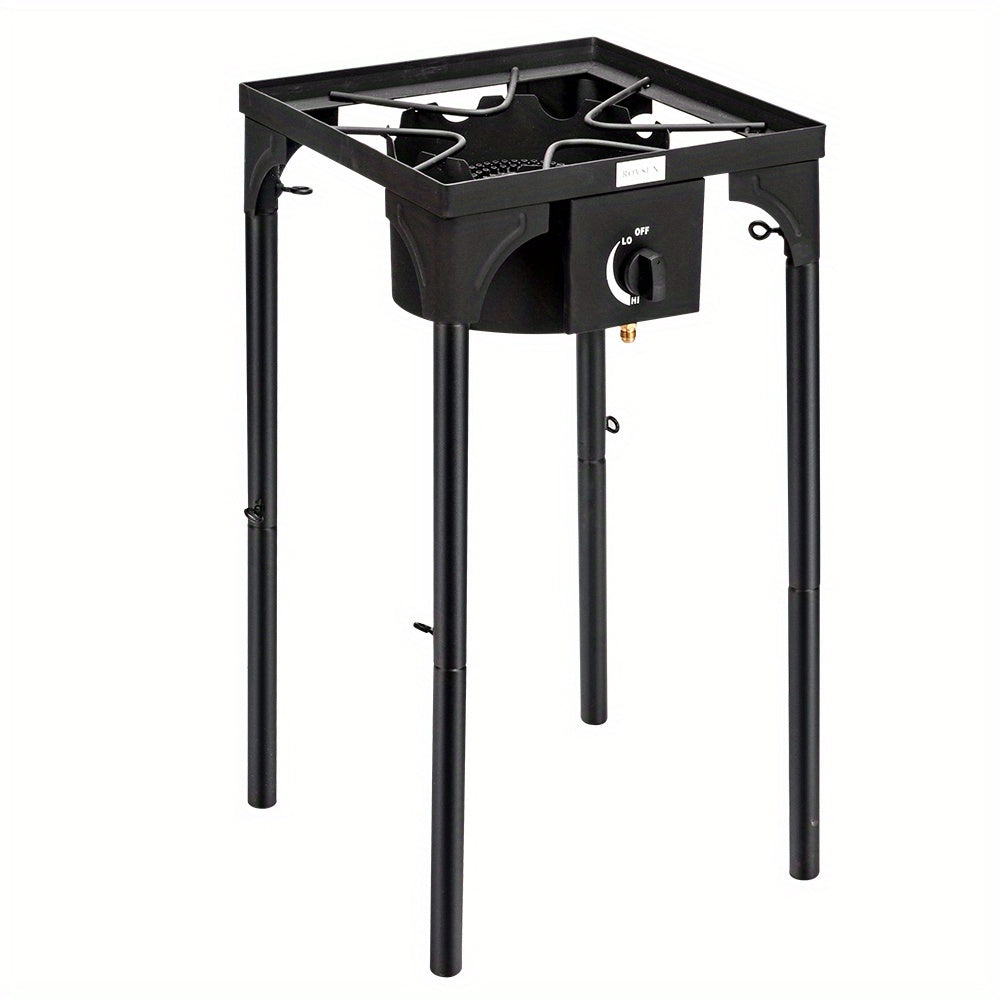 High Pressure Propane Burner Stove 100,000-225,000 BTU - Heavy Duty Cast Iron Outdoor Camp Cooker with Detachable Legs, CSA Listed Regulator, 1 or 3 Burner for Camping, Tailgating & Brewing