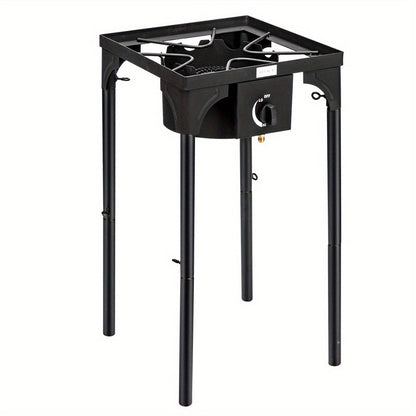 High Pressure Propane Burner Stove 100,000-225,000 BTU - Heavy Duty Cast Iron Outdoor Camp Cooker with Detachable Legs, CSA Listed Regulator, 1 or 3 Burner for Camping, Tailgating & Brewing
