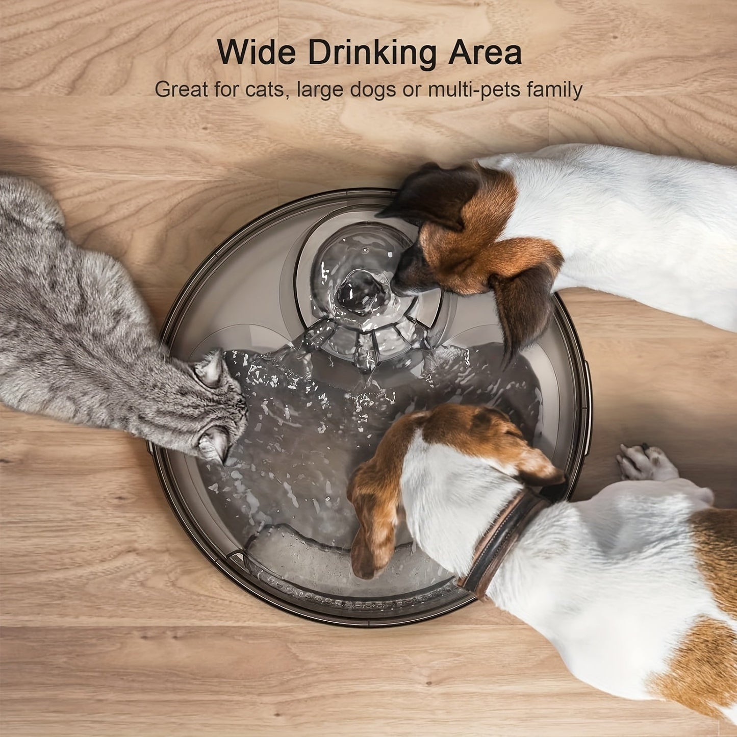 Automatic Dog Water Fountain 1.3 Gallon Large Capacity Pet Water Dispenser with Splatter Guard Cleaning Kit Low Voltage USB for Dogs Cats Multiple Pets