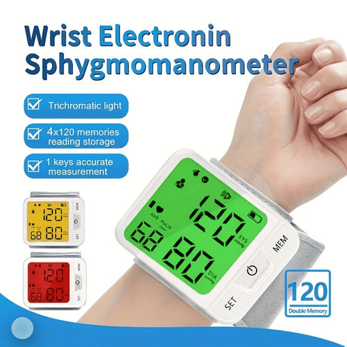 Wrist Blood Pressure Monitor Automatic Digital BP Cuff – Large LCD Display Pulse Rate Irregular Heartbeat Detection Portable Home Use for Seniors Adults
