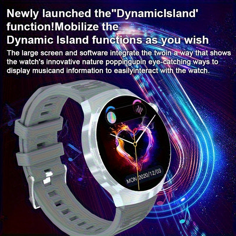 Round Smartwatch 2.01 Inch Extra Large Screen Wireless Calling 100+ Sports Modes Sleep Monitor Games Weather Calculator Pedometer Fitness Tracker Watch for Men Women iPhone Android