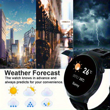 Round Smartwatch 2.01 Inch Extra Large Screen Wireless Calling 100+ Sports Modes Sleep Monitor Games Weather Calculator Pedometer Fitness Tracker Watch for Men Women iPhone Android