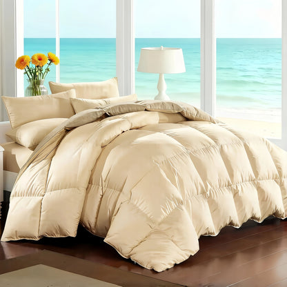 7 Piece Comforter Set Queen King Size – Soft Microfiber Pinch Pleated Bed in a Bag with Comforter, Fitted Sheet, Flat Sheet & 4 Pillowcases, All-Season Bedding Set for Home & Dorm