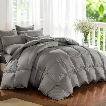 7 Piece Comforter Set Queen King Size – Soft Microfiber Pinch Pleated Bed in a Bag with Comforter, Fitted Sheet, Flat Sheet & 4 Pillowcases, All-Season Bedding Set for Home & Dorm